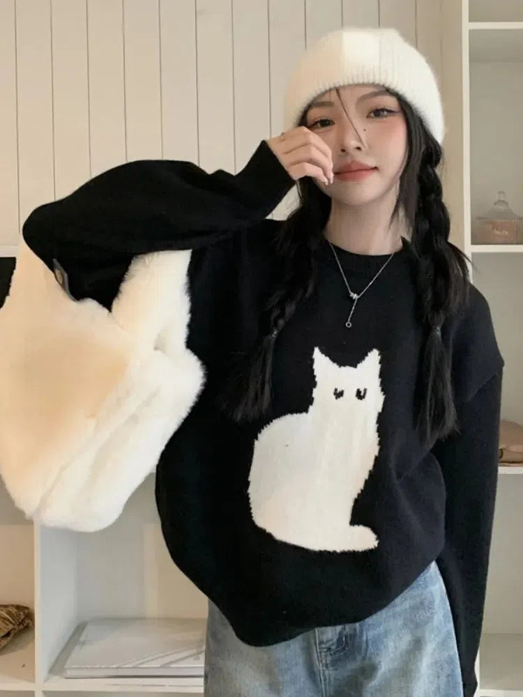 Quick Outfits, Modest Fashion Outfits Ideas Cat Sweater Quick Outfits, Modest Fashion Outfits Ideas Cat Sweater