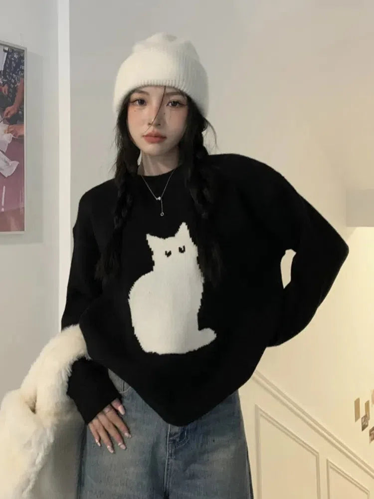 Quick Outfits, Modest Fashion Outfits Ideas Cat Sweater Quick Outfits, Modest Fashion Outfits Ideas Cat Sweater