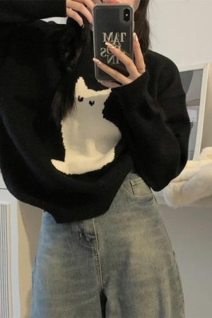 Quick Outfits, Modest Fashion Outfits Ideas Cat Sweater