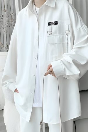 Quick Outfits, Modest Fashion Outfits Ideas Chain Detailed Long Sleeve Shirt