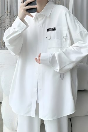 Quick Outfits, Modest Fashion Outfits Ideas Chain Detailed Long Sleeve Shirt