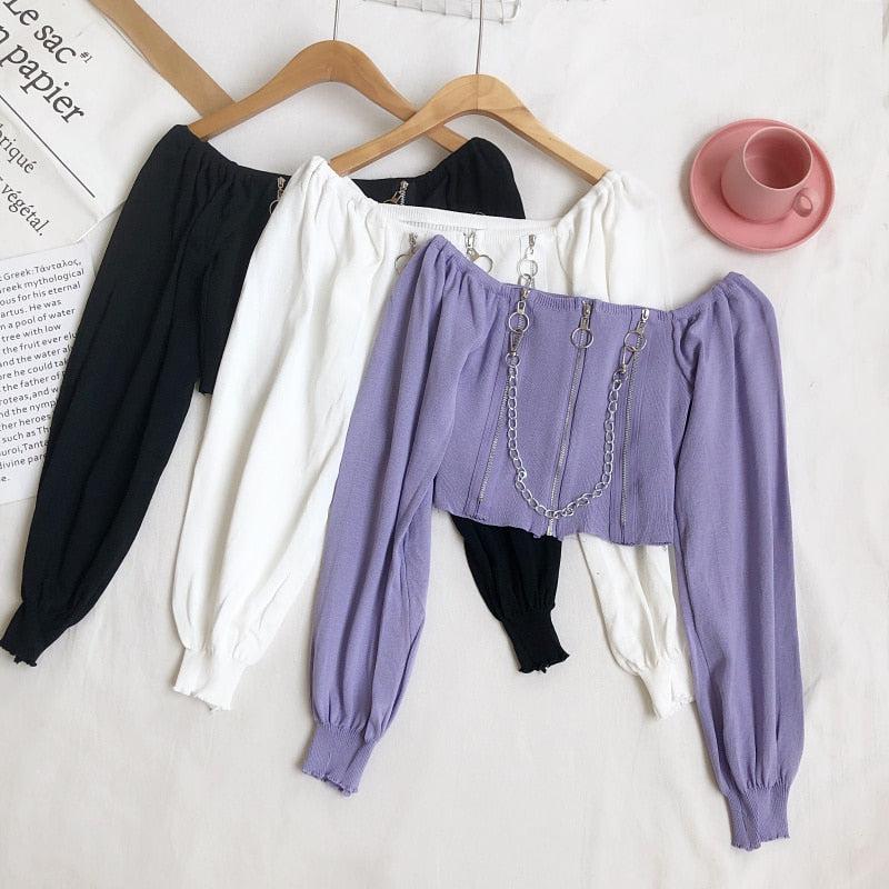 Quick Outfits, Modest Fashion Outfits Ideas Chain Detailed Square Neck Crop Top Quick Outfits, Modest Fashion Outfits Ideas Chain Detailed Square Neck Crop Top