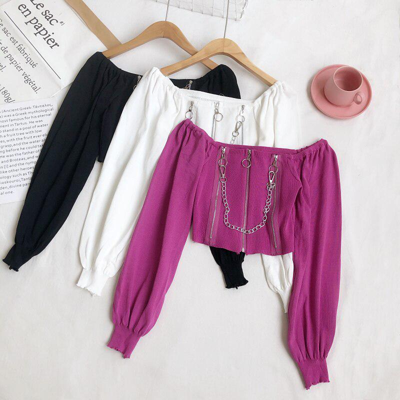 Quick Outfits, Modest Fashion Outfits Ideas Chain Detailed Square Neck Crop Top Quick Outfits, Modest Fashion Outfits Ideas Chain Detailed Square Neck Crop Top