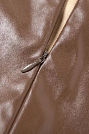 Quick Outfits, Modest Fashion Outfits Ideas Chain Strap Faux Leather Mini Dress