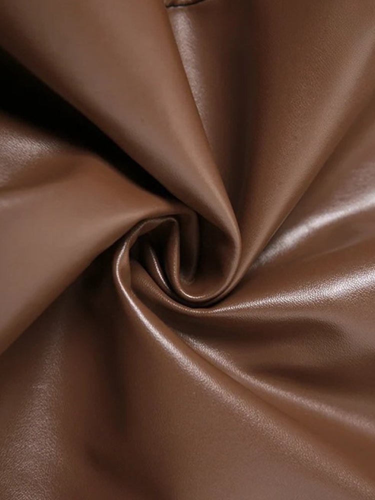 Quick Outfits, Modest Fashion Outfits Ideas Chain Strap Faux Leather Mini Dress Quick Outfits, Modest Fashion Outfits Ideas Chain Strap Faux Leather Mini Dress