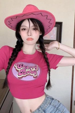 Quick Outfits, Modest Fashion Outfits Ideas Cherry Baby Crop Top