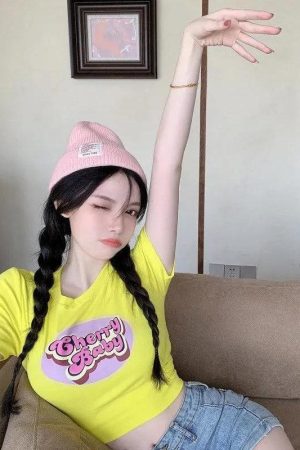 Quick Outfits, Modest Fashion Outfits Ideas Cherry Baby Crop Top