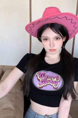 Quick Outfits, Modest Fashion Outfits Ideas Cherry Baby Crop Top