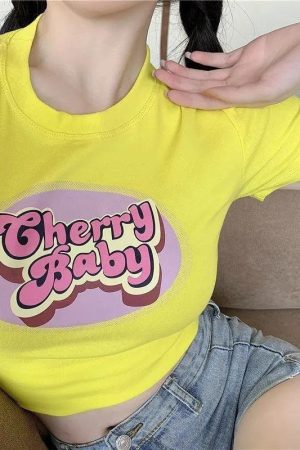 Quick Outfits, Modest Fashion Outfits Ideas Cherry Baby Crop Top
