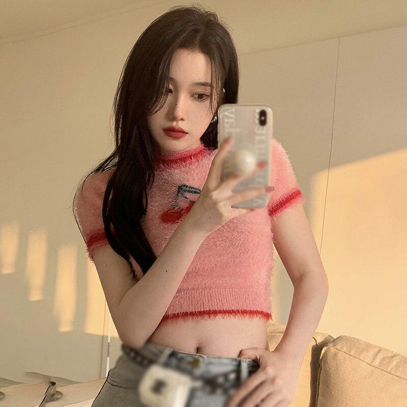 Quick Outfits, Modest Fashion Outfits Ideas Cherry Crop Sweater Quick Outfits, Modest Fashion Outfits Ideas Cherry Crop Sweater