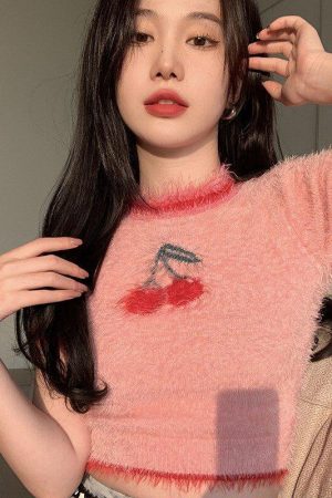 Quick Outfits, Modest Fashion Outfits Ideas Cherry Crop Sweater