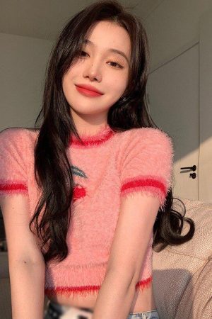 Quick Outfits, Modest Fashion Outfits Ideas Cherry Crop Sweater