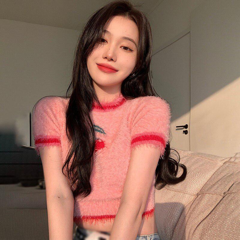 Quick Outfits, Modest Fashion Outfits Ideas Cherry Crop Sweater Quick Outfits, Modest Fashion Outfits Ideas Cherry Crop Sweater