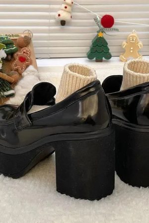 Quick Outfits, Modest Fashion Outfits Ideas Chunky Platform High Heel Loafer Shoes