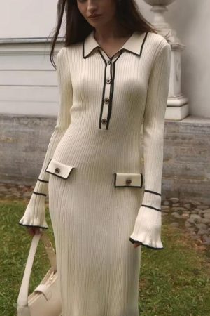 Quick Outfits, Modest Fashion Outfits Ideas Classic Ribbed Midi Dress