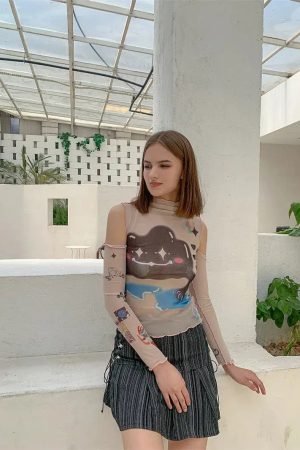 Quick Outfits, Modest Fashion Outfits Ideas Cloud Monster Mesh Top