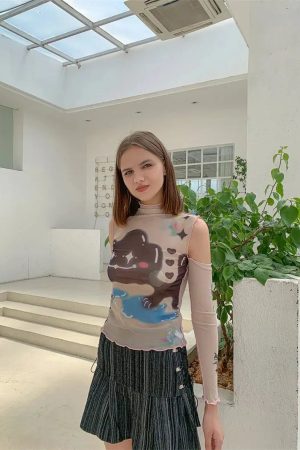 Quick Outfits, Modest Fashion Outfits Ideas Cloud Monster Mesh Top