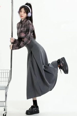 Quick Outfits, Modest Fashion Outfits Ideas College Girl Pleated A-Line Midi Skirt