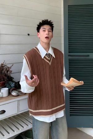 Quick Outfits, Modest Fashion Outfits Ideas College Knit Sweater Vest