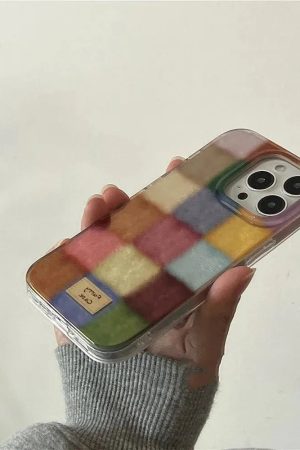 Quick Outfits, Modest Fashion Outfits Ideas Color Block Checkered Phone Case