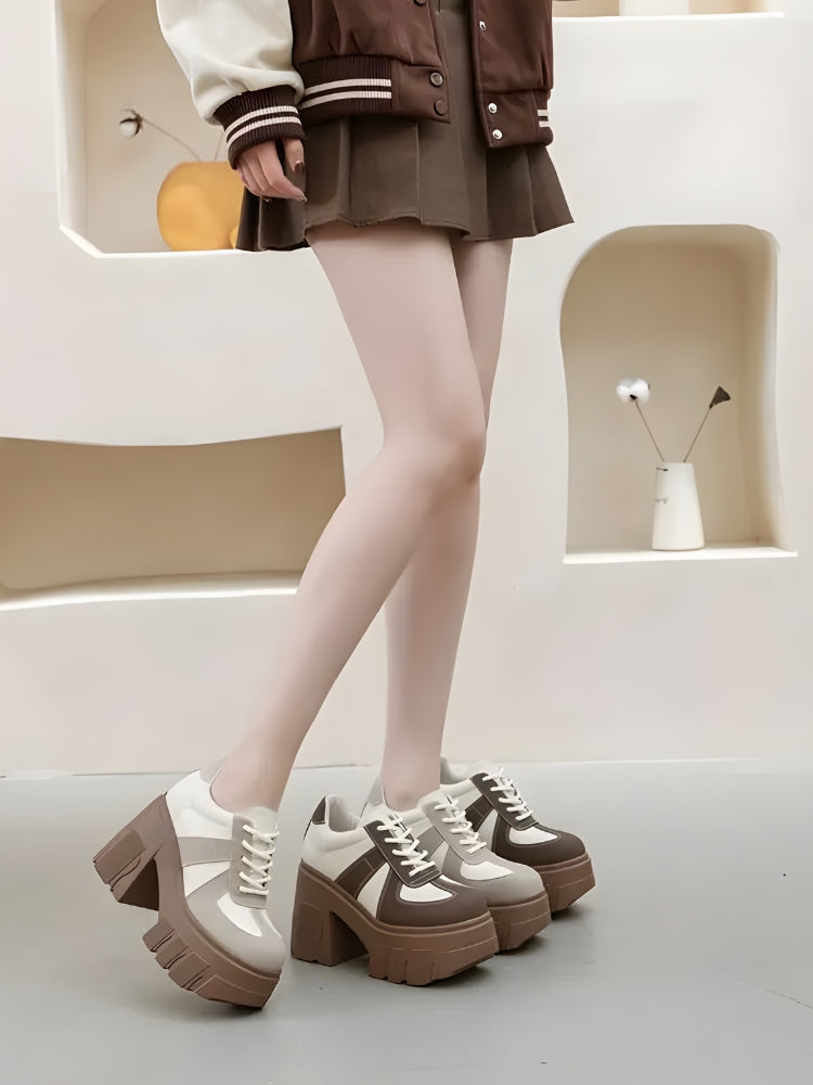 Quick Outfits, Modest Fashion Outfits Ideas Color Block Platform Oxford Heels Quick Outfits, Modest Fashion Outfits Ideas Color Block Platform Oxford Heels