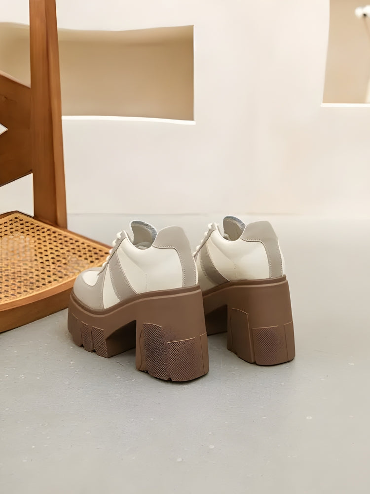 Quick Outfits, Modest Fashion Outfits Ideas Color Block Platform Oxford Heels Quick Outfits, Modest Fashion Outfits Ideas Color Block Platform Oxford Heels