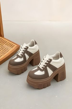 Quick Outfits, Modest Fashion Outfits Ideas Color Block Platform Oxford Heels