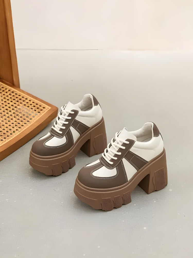 Quick Outfits, Modest Fashion Outfits Ideas Color Block Platform Oxford Heels Quick Outfits, Modest Fashion Outfits Ideas Color Block Platform Oxford Heels