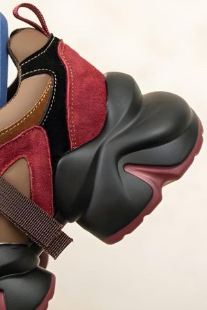 Quick Outfits, Modest Fashion Outfits Ideas Color Block Platform Sneakers