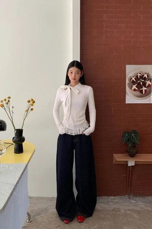 Quick Outfits, Modest Fashion Outfits Ideas Coquette Bow Neck Blouse