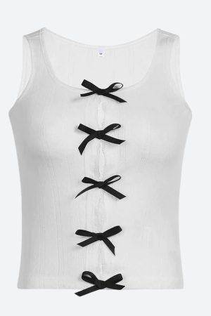 Quick Outfits, Modest Fashion Outfits Ideas Coquette Bow Pointelle Top