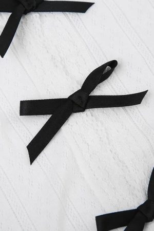 Quick Outfits, Modest Fashion Outfits Ideas Coquette Bow Pointelle Top