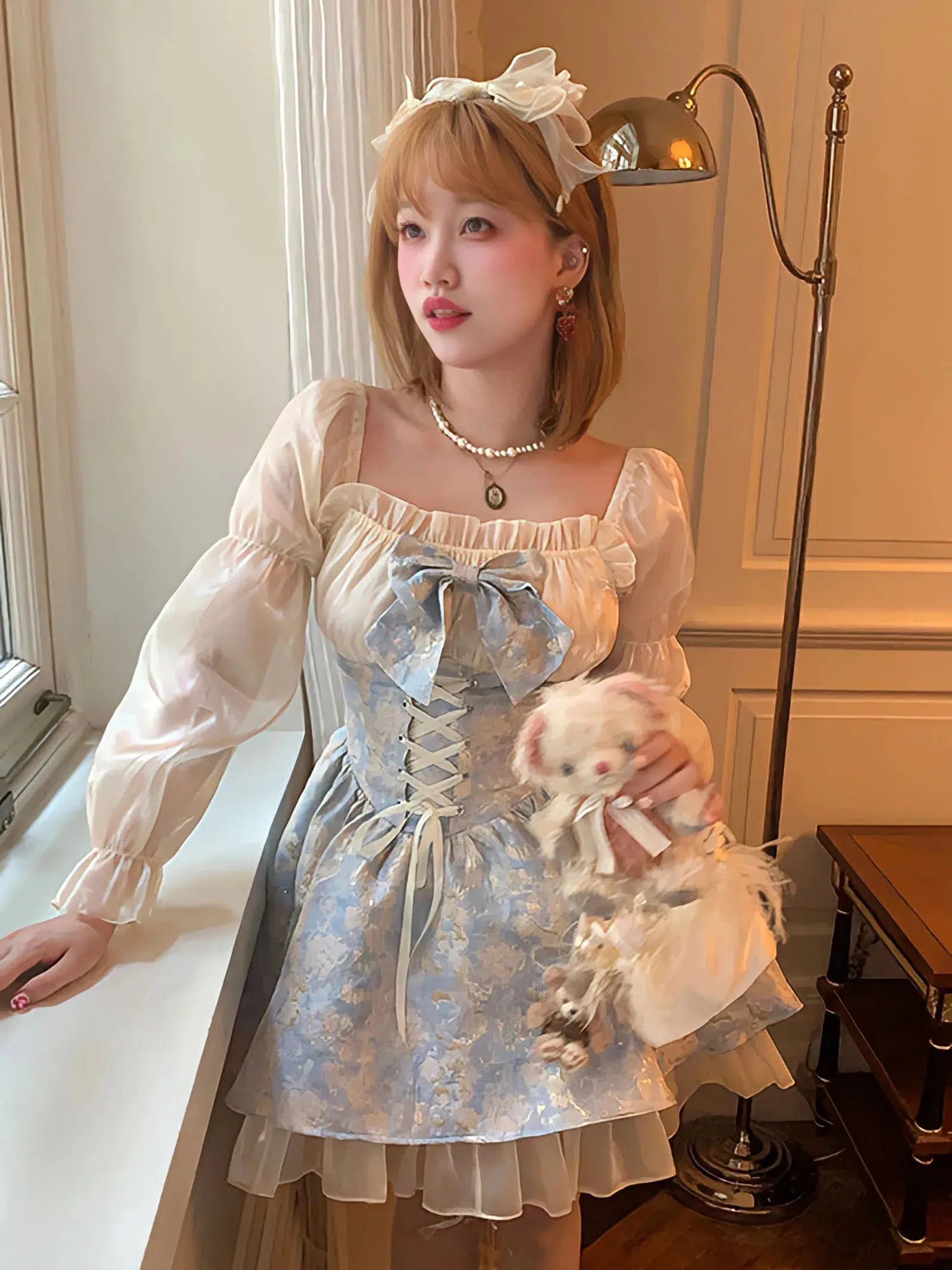 Quick Outfits, Modest Fashion Outfits Ideas Coquette Bow Princess Mini Dress Quick Outfits, Modest Fashion Outfits Ideas Coquette Bow Princess Mini Dress