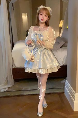 Quick Outfits, Modest Fashion Outfits Ideas Coquette Bow Princess Mini Dress