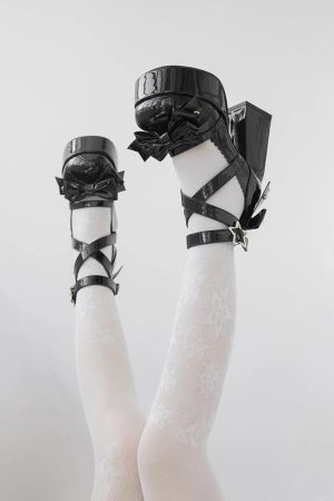 Quick Outfits, Modest Fashion Outfits Ideas Coquette Bow Star Buckled Platform High Heels