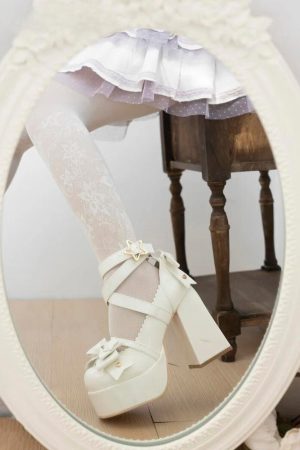 Quick Outfits, Modest Fashion Outfits Ideas Coquette Bow Star Buckled Platform High Heels