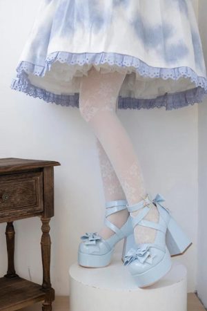 Quick Outfits, Modest Fashion Outfits Ideas Coquette Bow Star Buckled Platform High Heels