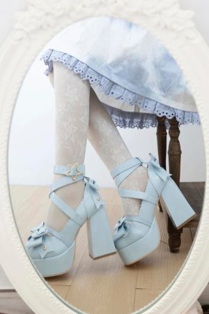Quick Outfits, Modest Fashion Outfits Ideas Coquette Bow Star Buckled Platform High Heels