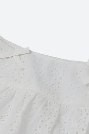 Quick Outfits, Modest Fashion Outfits Ideas Coquette Broderie Anglaise Top & Mini Skirt Two Piece Set