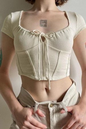 Quick Outfits, Modest Fashion Outfits Ideas Coquette Cropped Corset Top