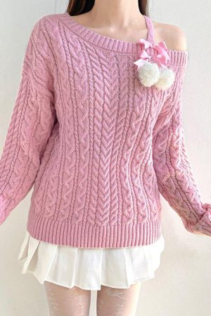 Quick Outfits, Modest Fashion Outfits Ideas Coquette Cut-Out Knit Sweater
