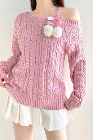 Quick Outfits, Modest Fashion Outfits Ideas Coquette Cut-Out Knit Sweater