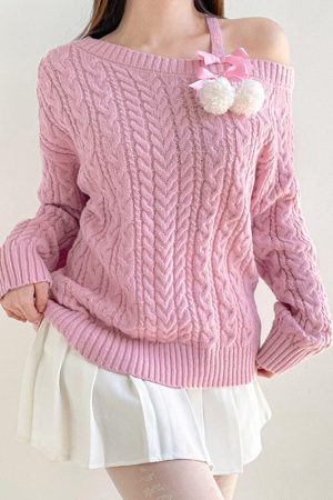Quick Outfits, Modest Fashion Outfits Ideas Coquette Cut-Out Knit Sweater