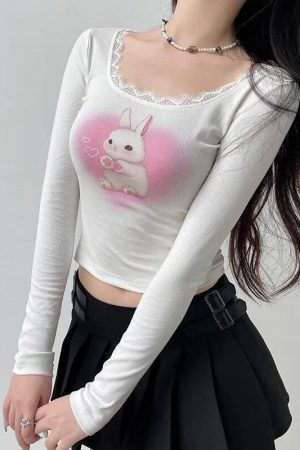 Quick Outfits, Modest Fashion Outfits Ideas Coquette Cute Rabbit Crop Top