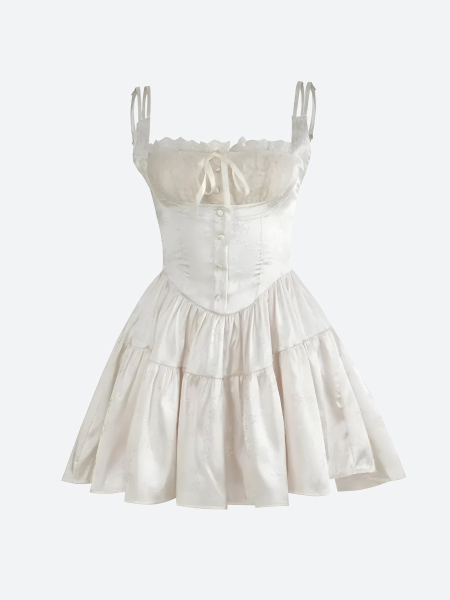 Quick Outfits, Modest Fashion Outfits Ideas Coquette Floral Satin Mini Dress Quick Outfits, Modest Fashion Outfits Ideas Coquette Floral Satin Mini Dress