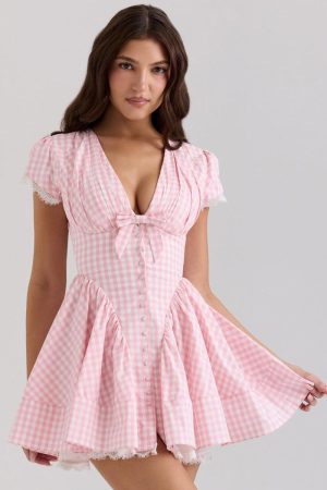 Quick Outfits, Modest Fashion Outfits Ideas Coquette Gingham Mini Dress