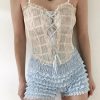 Quick Outfits, Modest Fashion Outfits Ideas Coquette Lace Ruched Ruffled Shorts