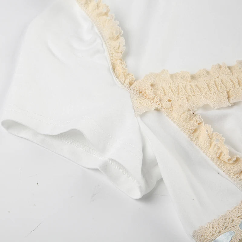 Quick Outfits, Modest Fashion Outfits Ideas Coquette Lace Trim Top Quick Outfits, Modest Fashion Outfits Ideas Coquette Lace Trim Top