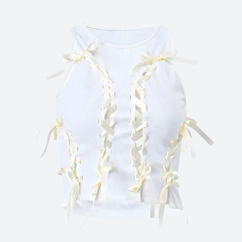 Quick Outfits, Modest Fashion Outfits Ideas Coquette Lace Up Bow Top Quick Outfits, Modest Fashion Outfits Ideas Coquette Lace Up Bow Top