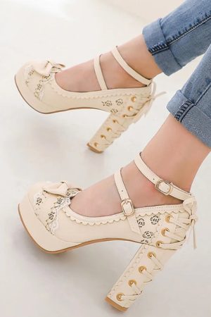 Quick Outfits, Modest Fashion Outfits Ideas Coquette Lace Up High Heels